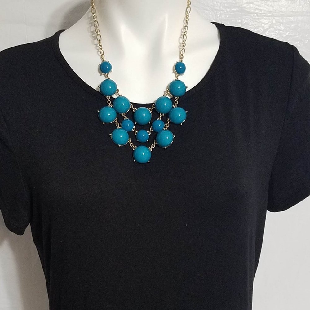 Ann Taylo Loft Teal Bib Necklace